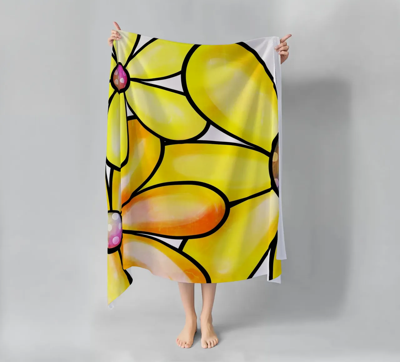 Margherite Inky Pop telo mare da Botanical Pattern House