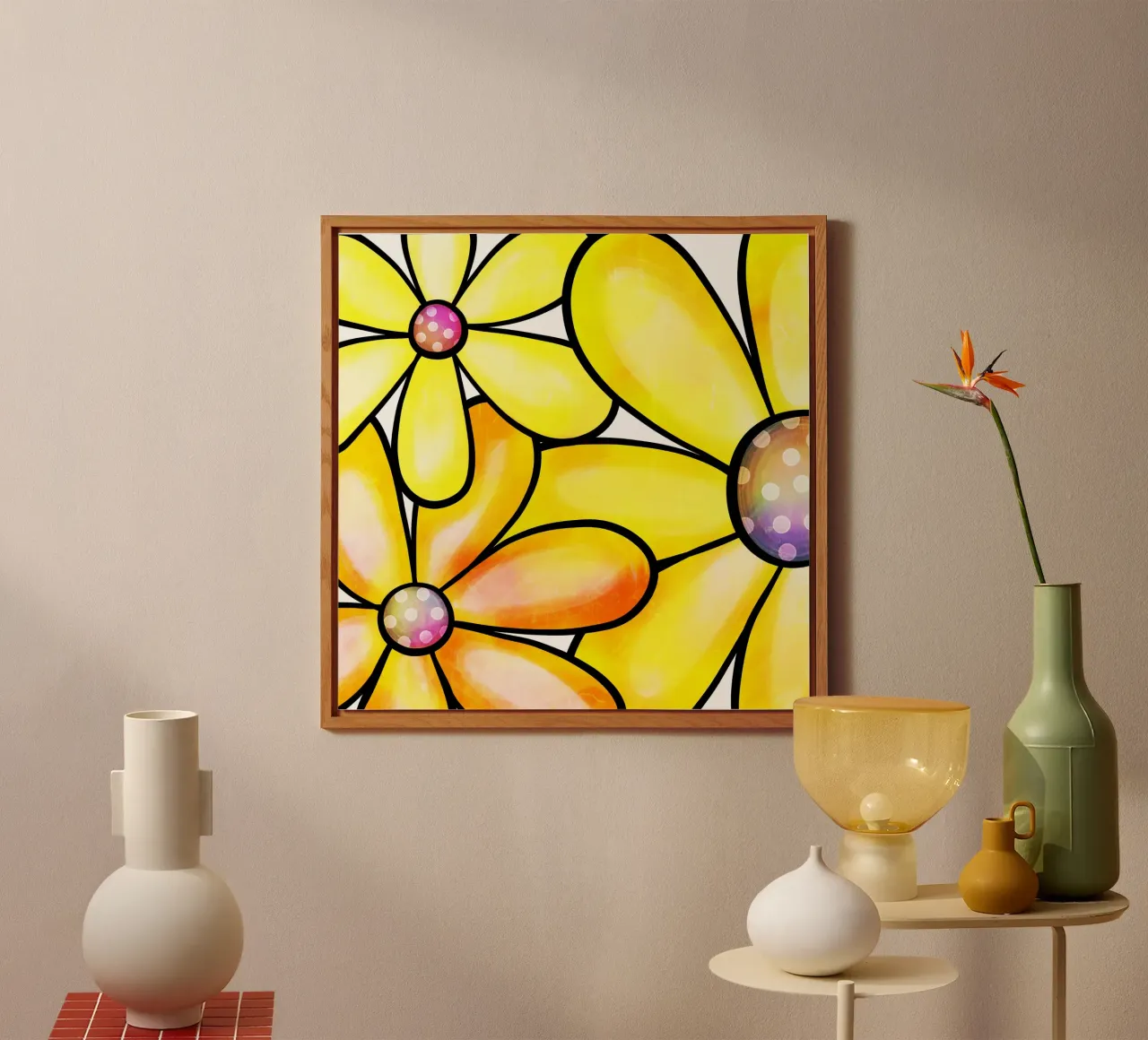 Margherite Inky Pop alluminio dibond da Botanical Pattern House