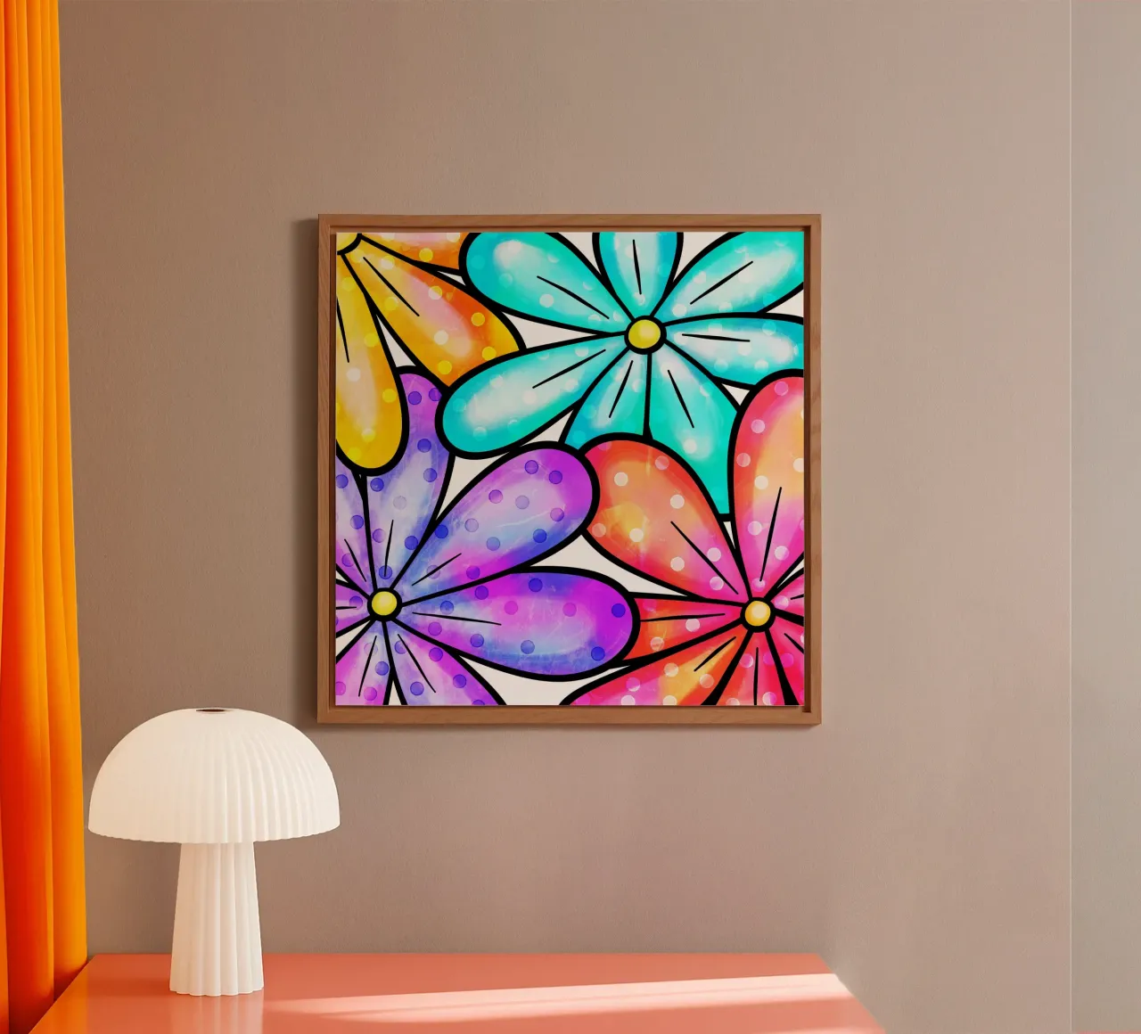 Margherite Inky Pop alluminio dibond da Botanical Pattern House