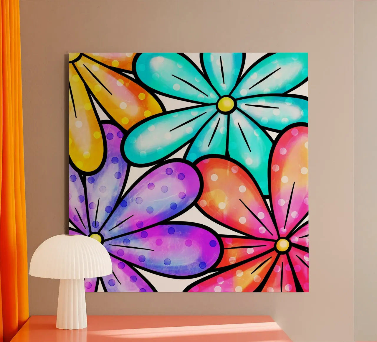 Margherite Inky Pop alluminio dibond da Botanical Pattern House