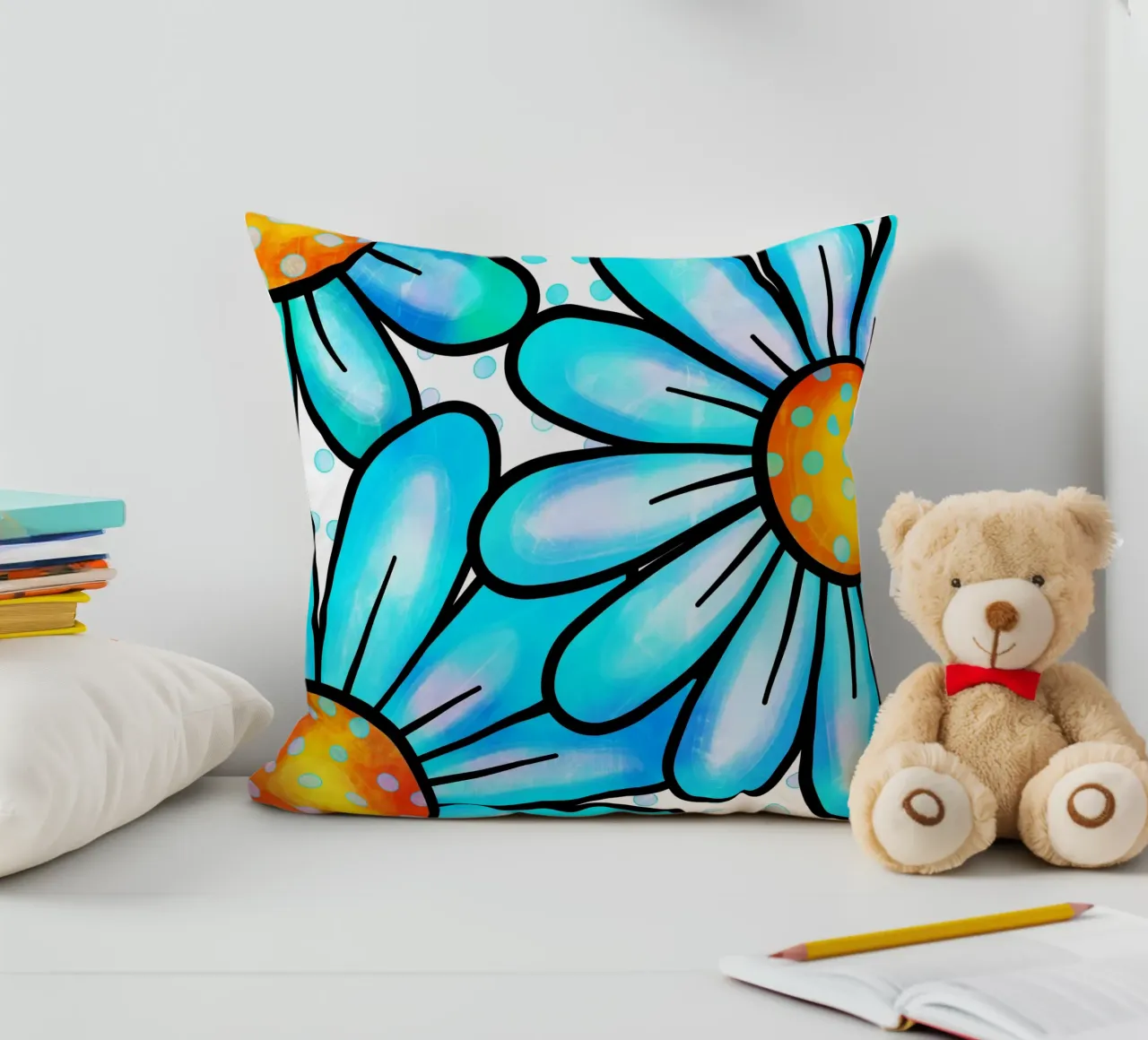 Margherite Inky Pop cuscino da Botanical Pattern House