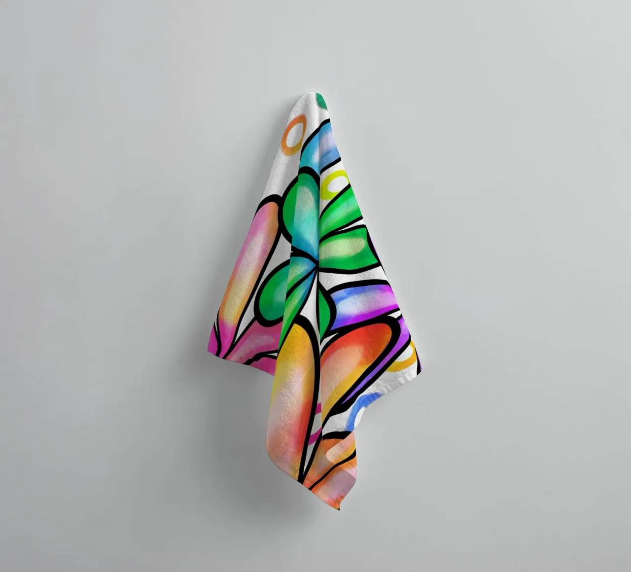 Inky Pop Daisies towel by Botanical Pattern House