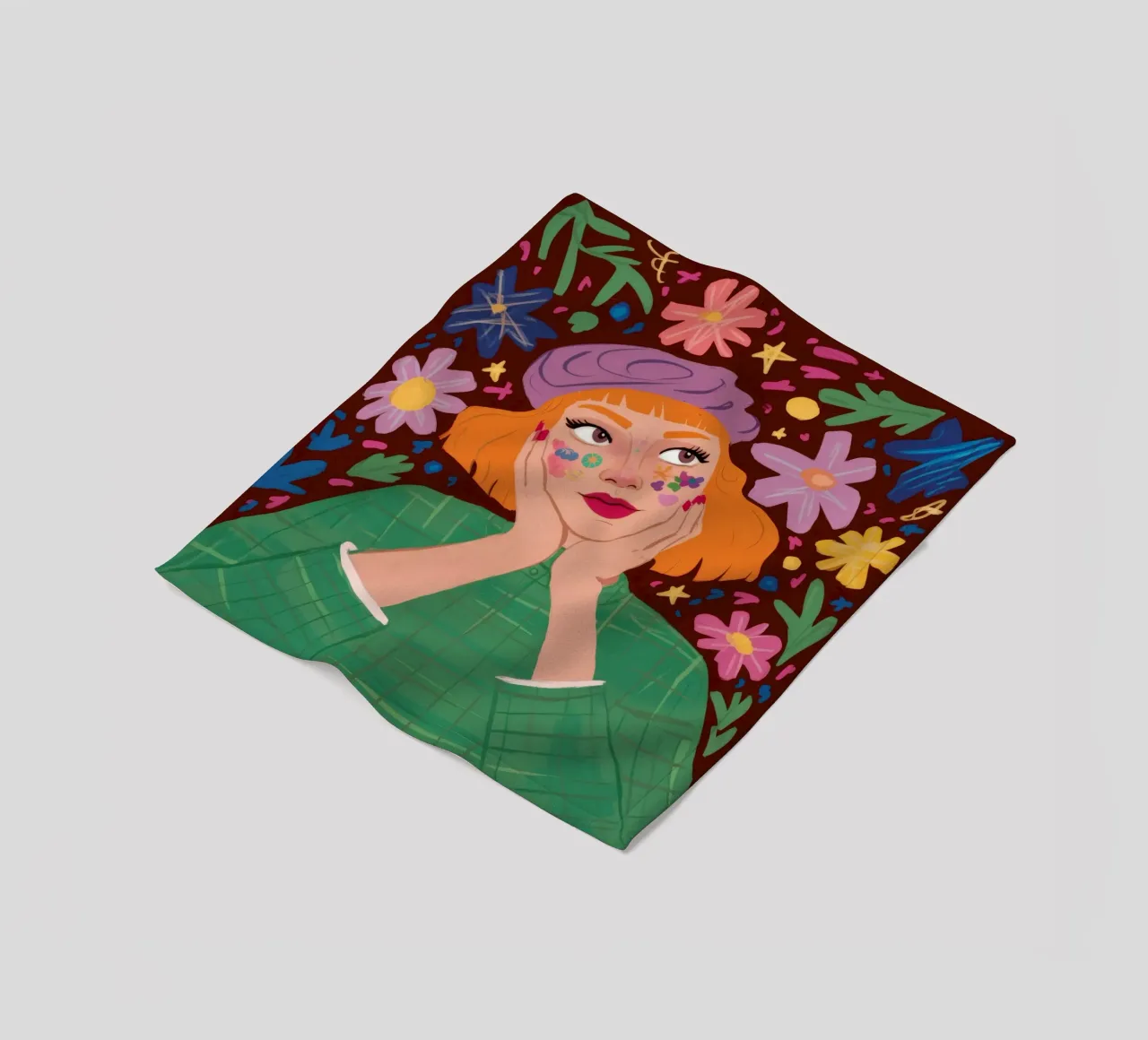 Riverbero floreale coperta in pile da Petal Canvas
