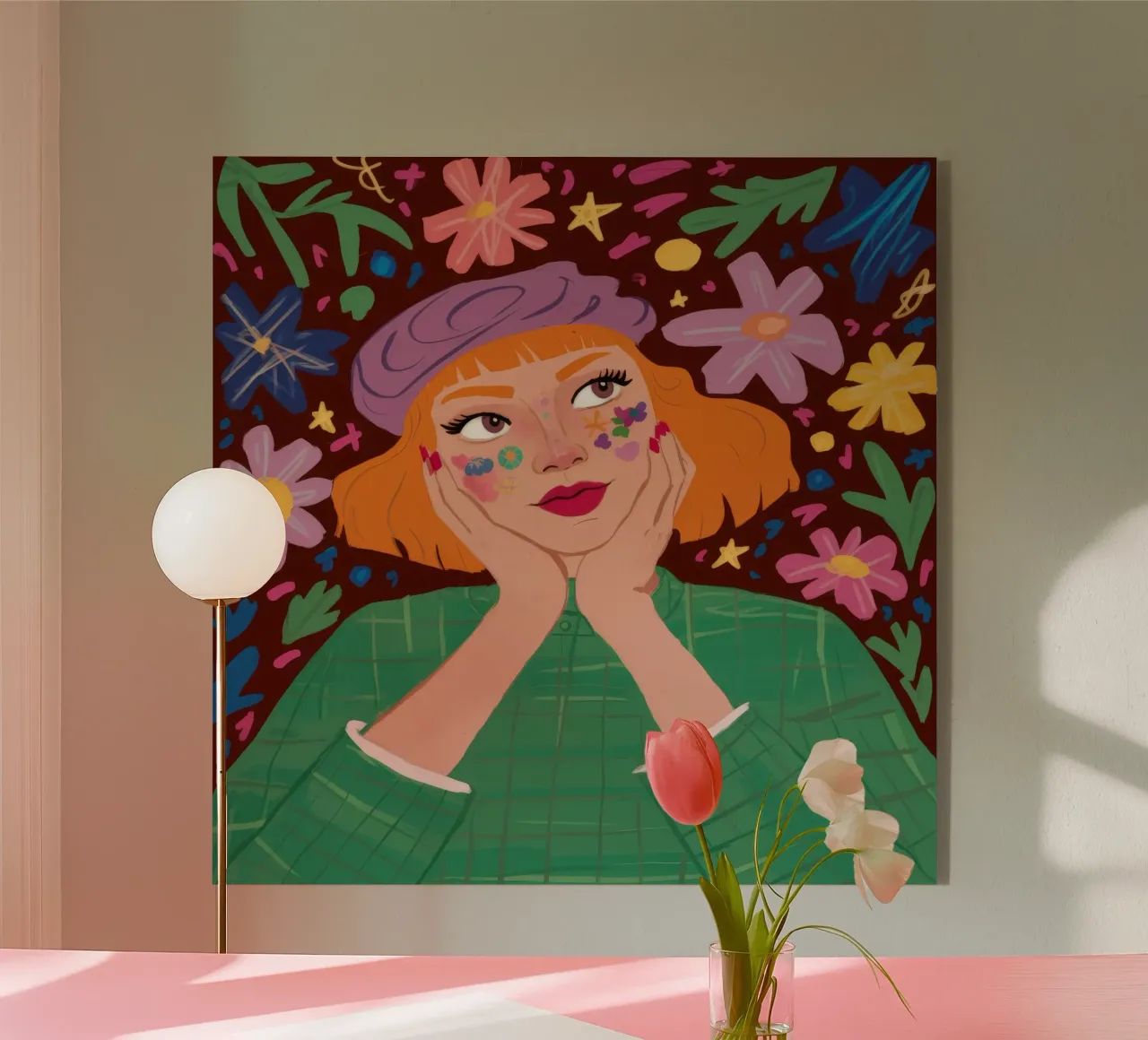 Riverbero floreale plexiglass da Petal Canvas