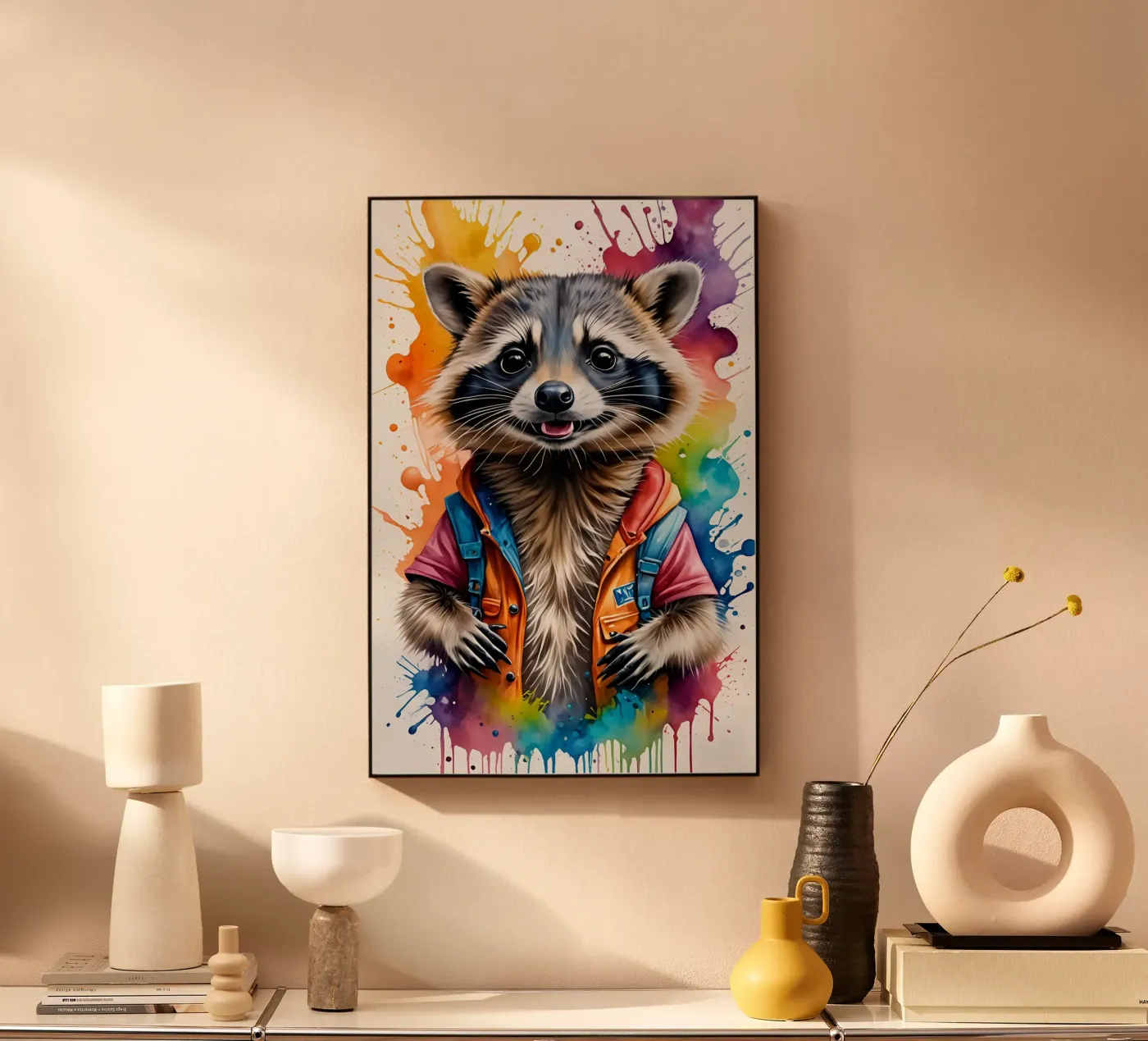 Raccoon watercolor plexiglass da MakArena