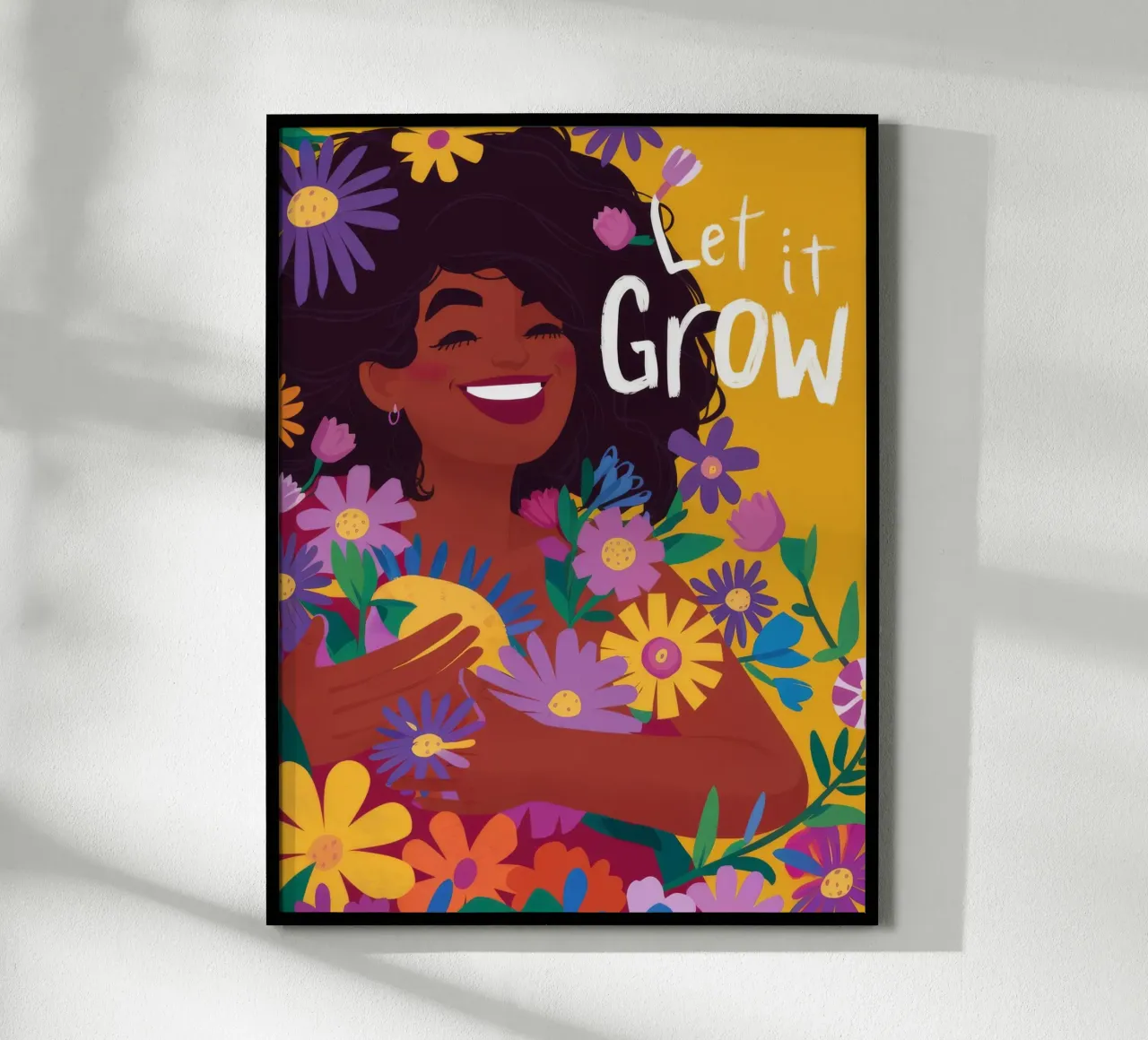 Crescita floreale gioiosa poster con telaio in alluminio da Petal Canvas