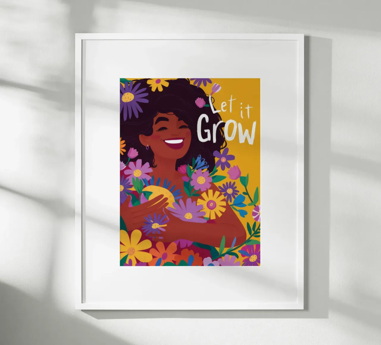 Crescita floreale gioiosa poster con telaio in alluminio da Petal Canvas