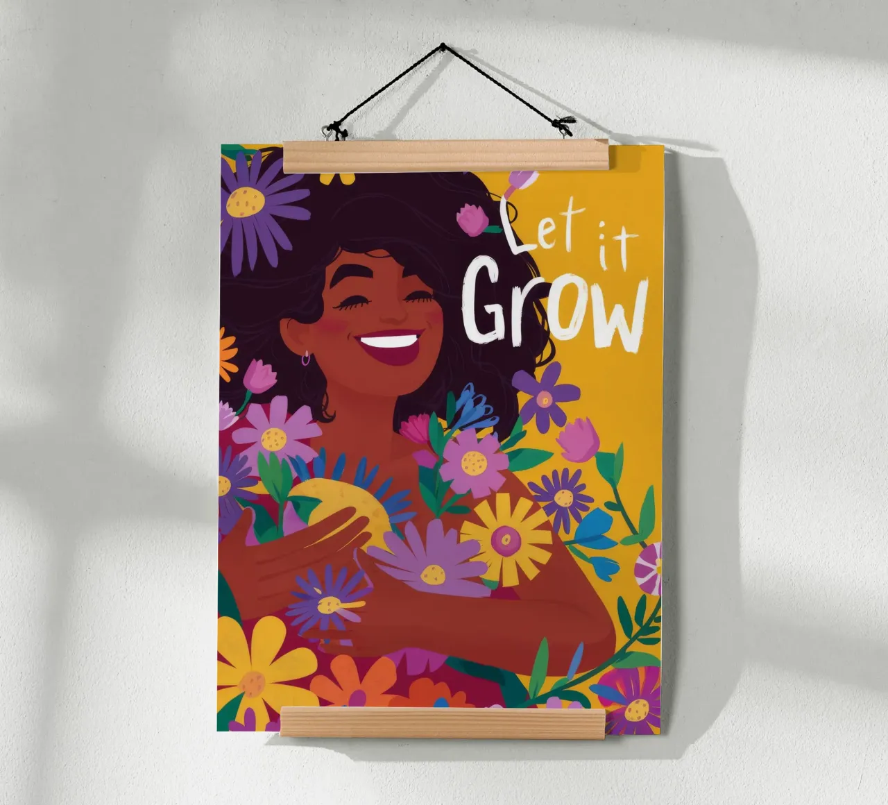 Crescita floreale gioiosa poster con telaio in alluminio da Petal Canvas