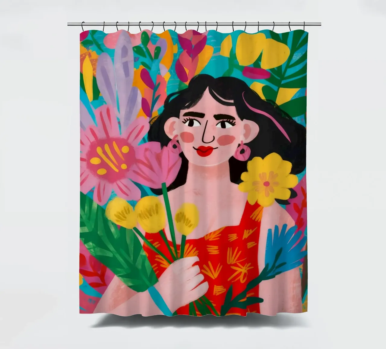 Blumige Umarmung Duschvorhang von Petal Canvas