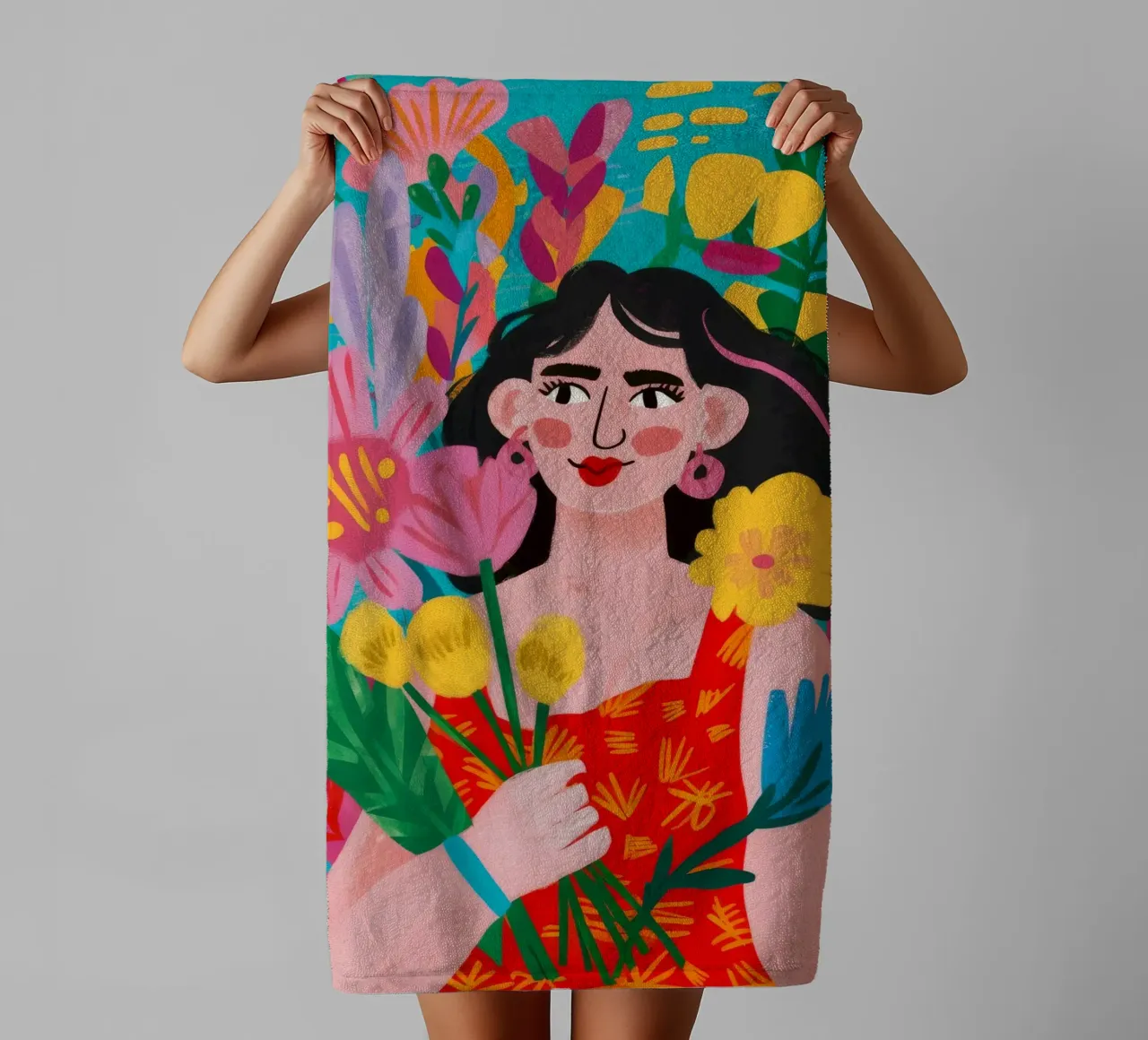 Abbraccio floreale asciugamano da bagno da Petal Canvas
