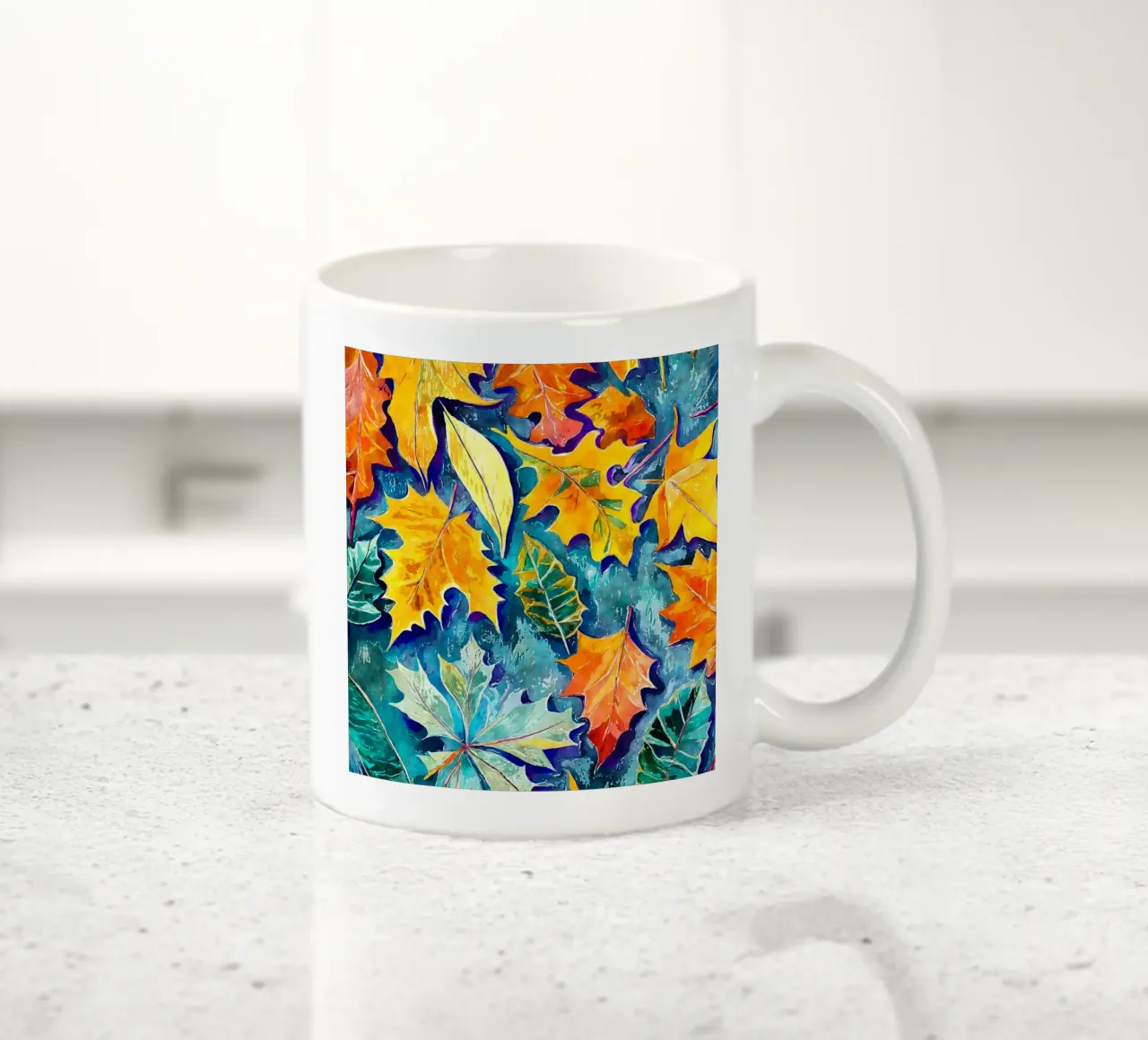 Herbstwirbel Keramik Tasse von Botanical Pattern House