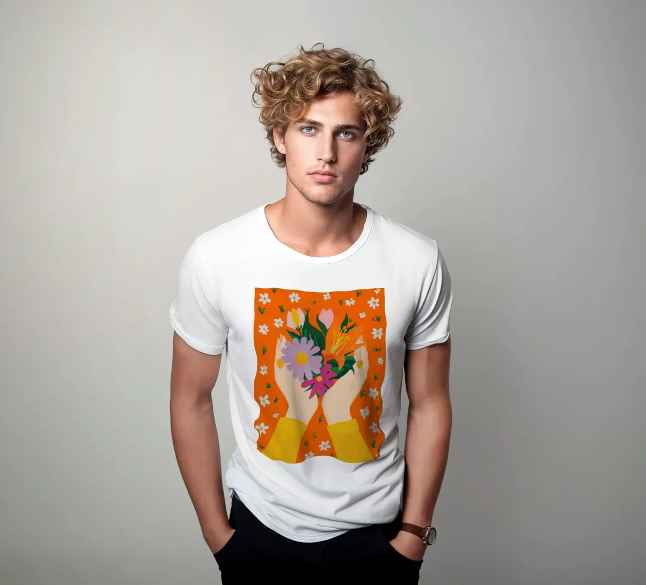 Mani dell'amore floreale t-shirt da Petal Canvas