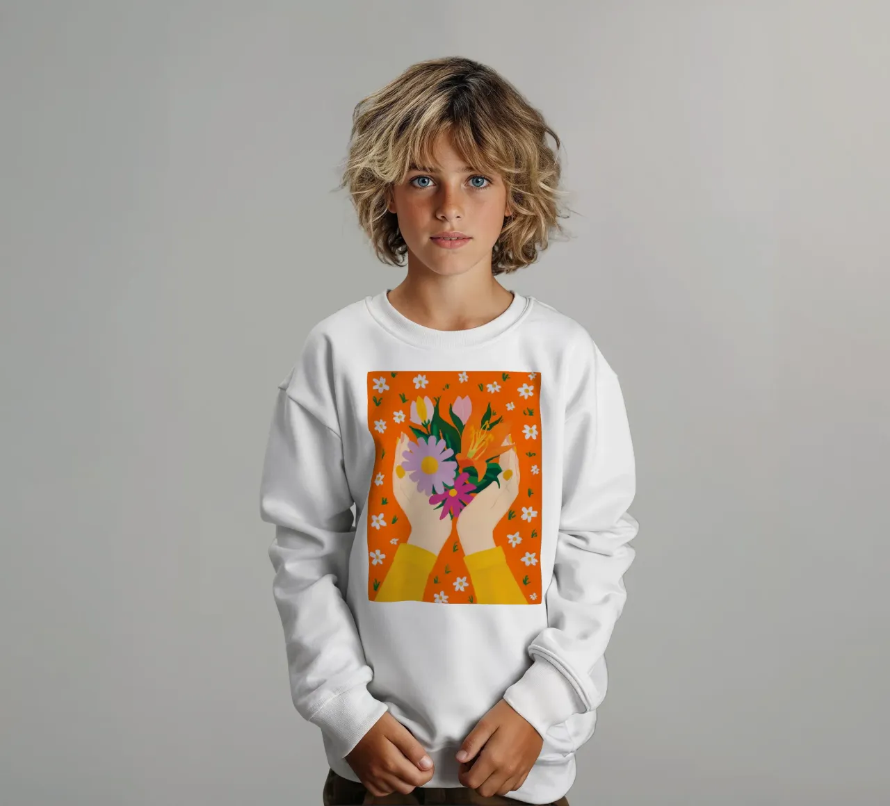Mani dell'amore floreale felpa bambino da Petal Canvas