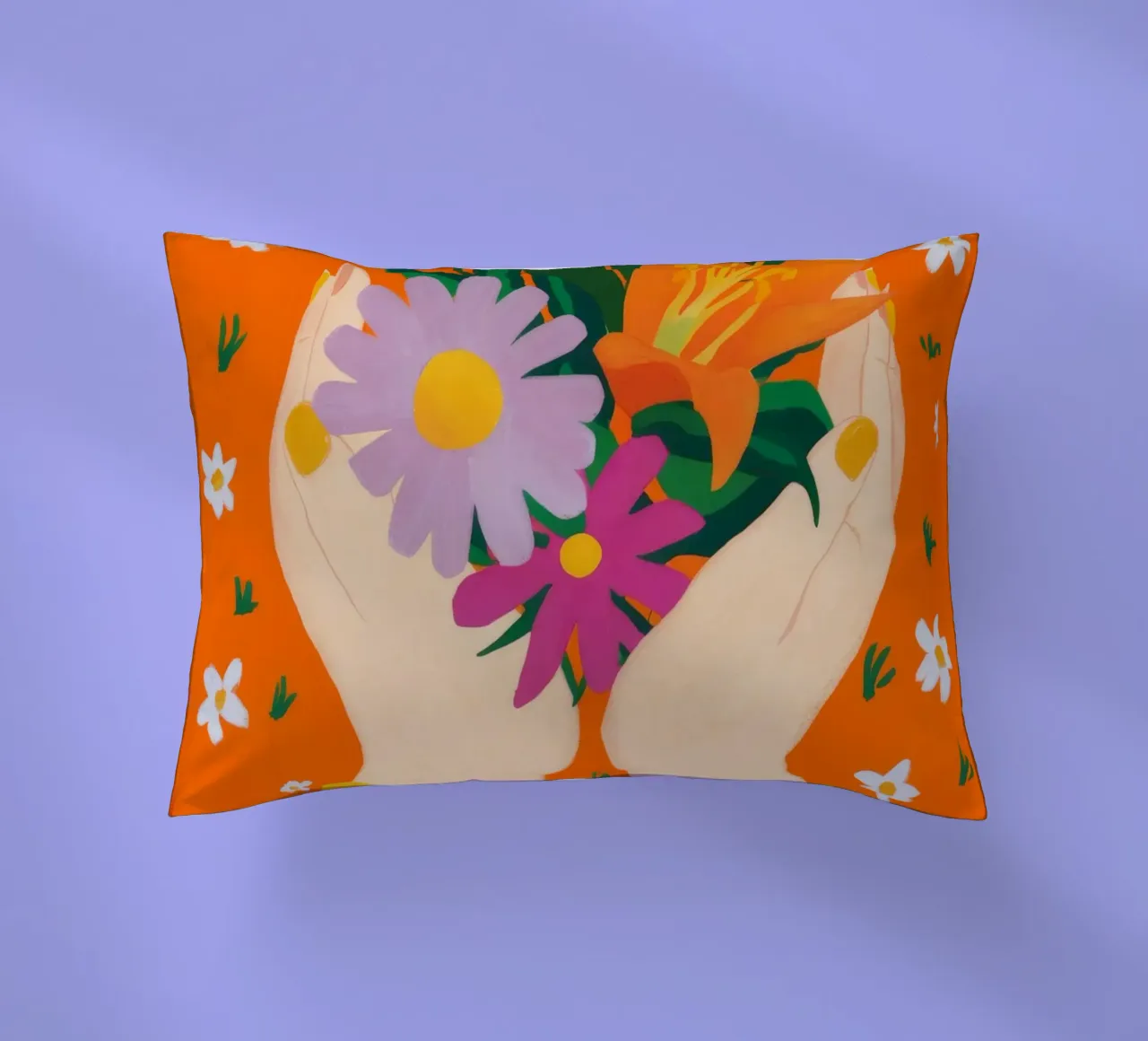 Mani dell'amore floreale cuscino da Petal Canvas