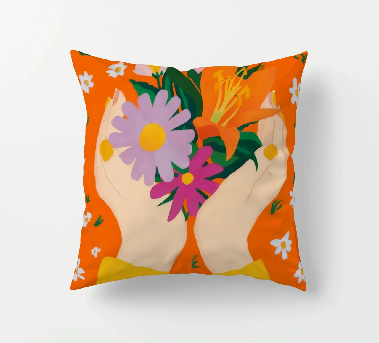 Mani dell'amore floreale cuscino da Petal Canvas