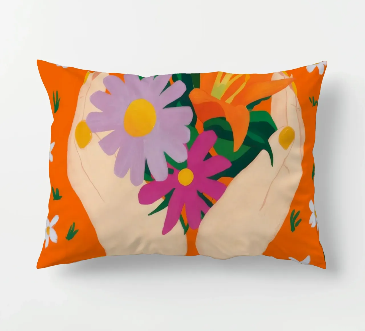 Mani dell'amore floreale cuscino da Petal Canvas