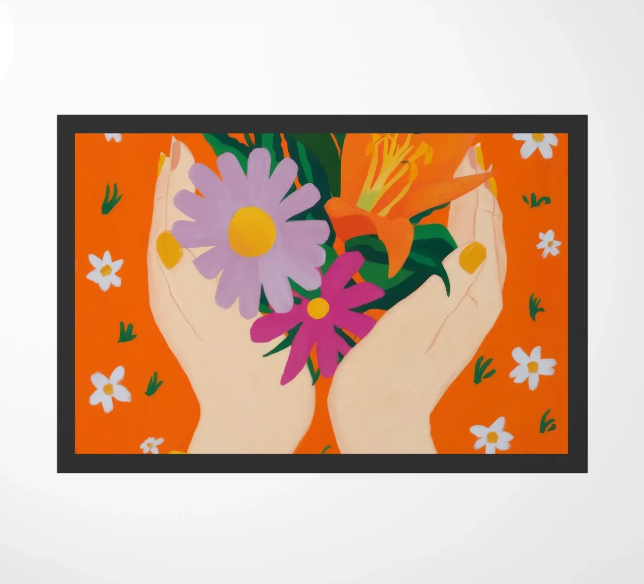 Mani dell'amore floreale zerbino da Petal Canvas