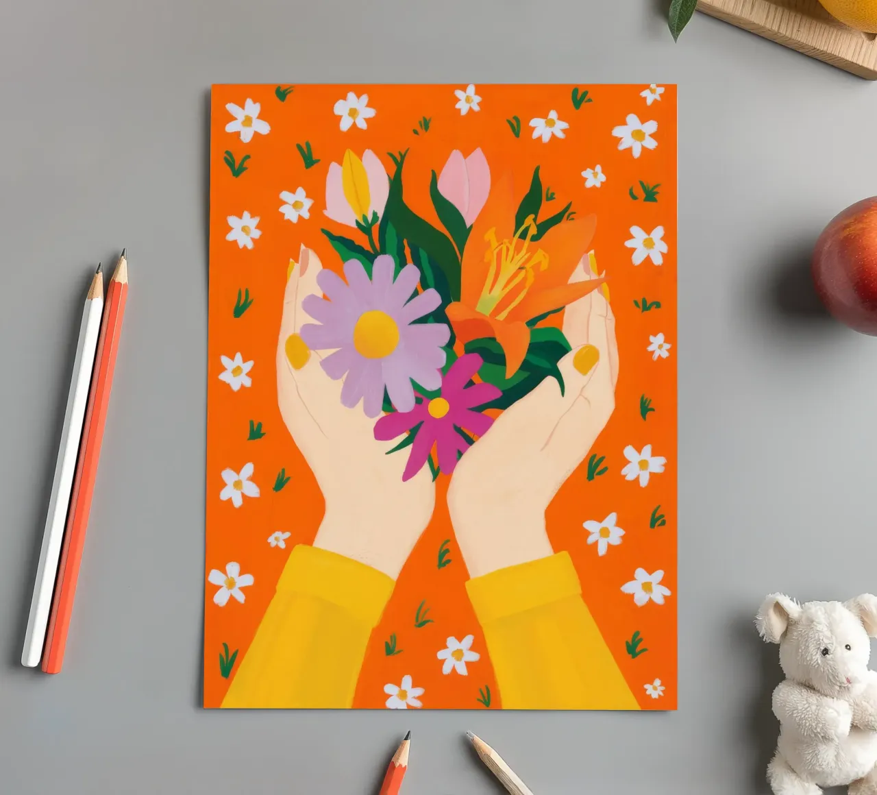 Handen van bloemenliefde stickervel van Petal Canvas
