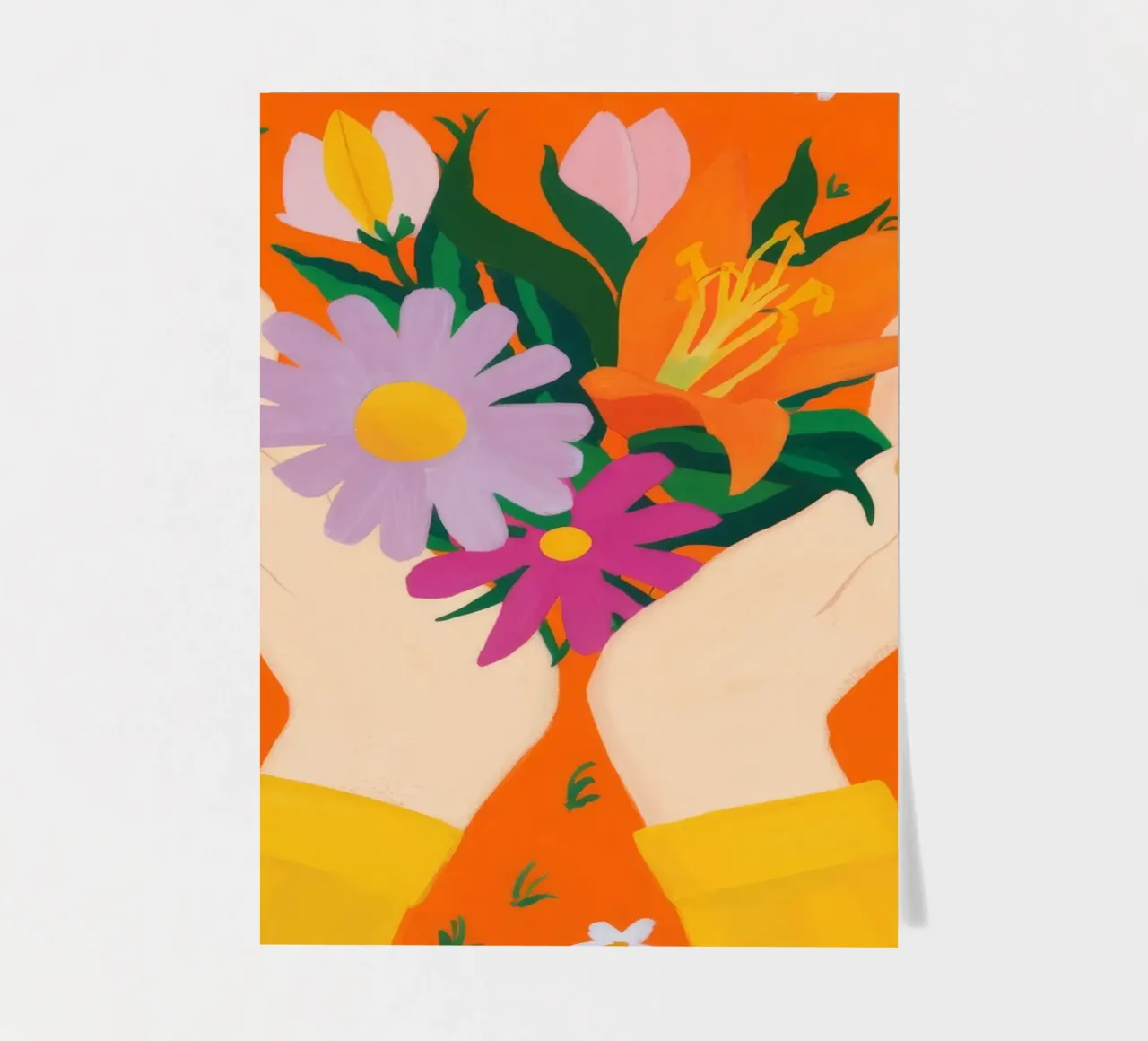 Handen van bloemenliefde stickervel van Petal Canvas