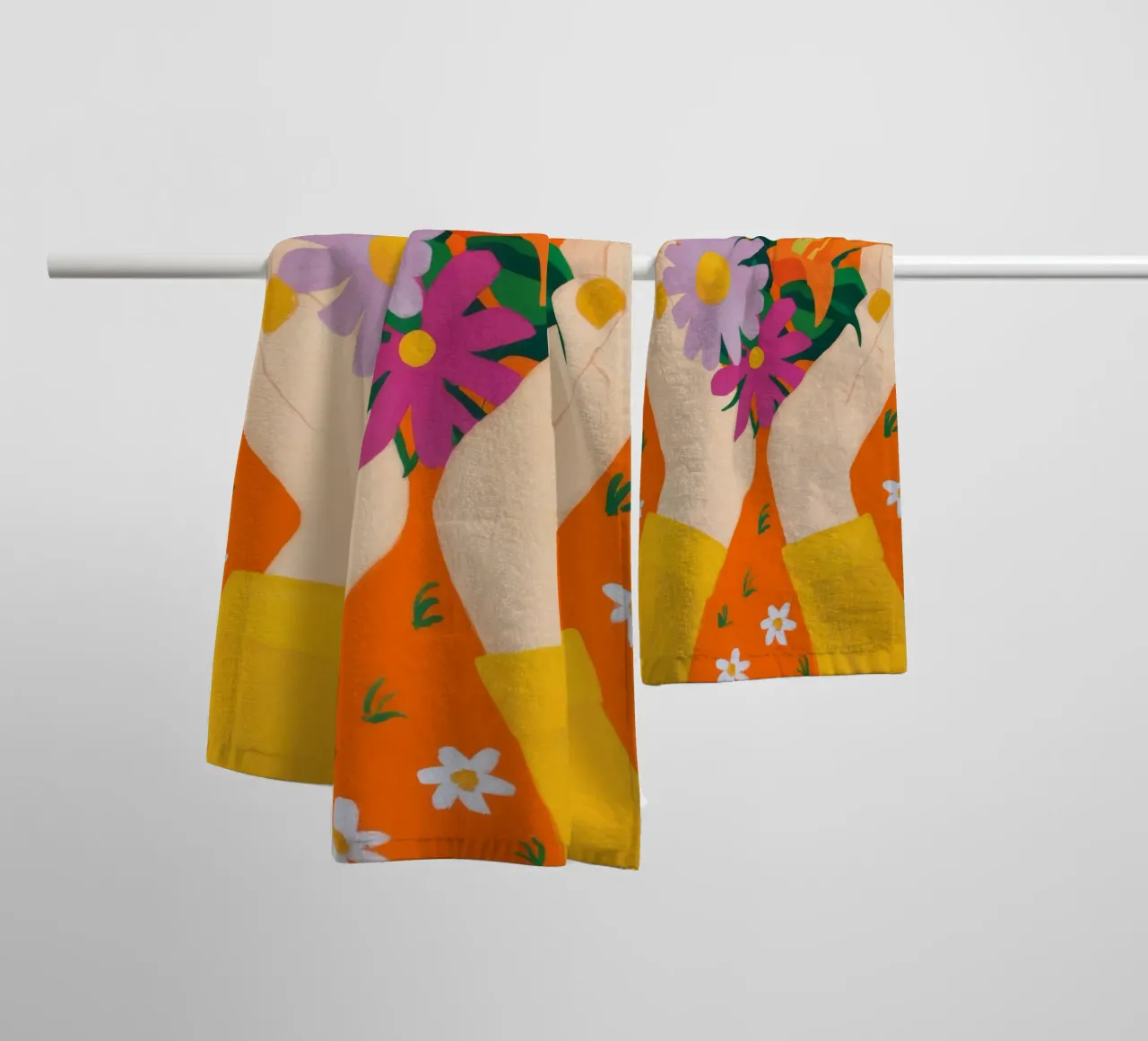 Mani dell'amore floreale asciugamano da bagno da Petal Canvas