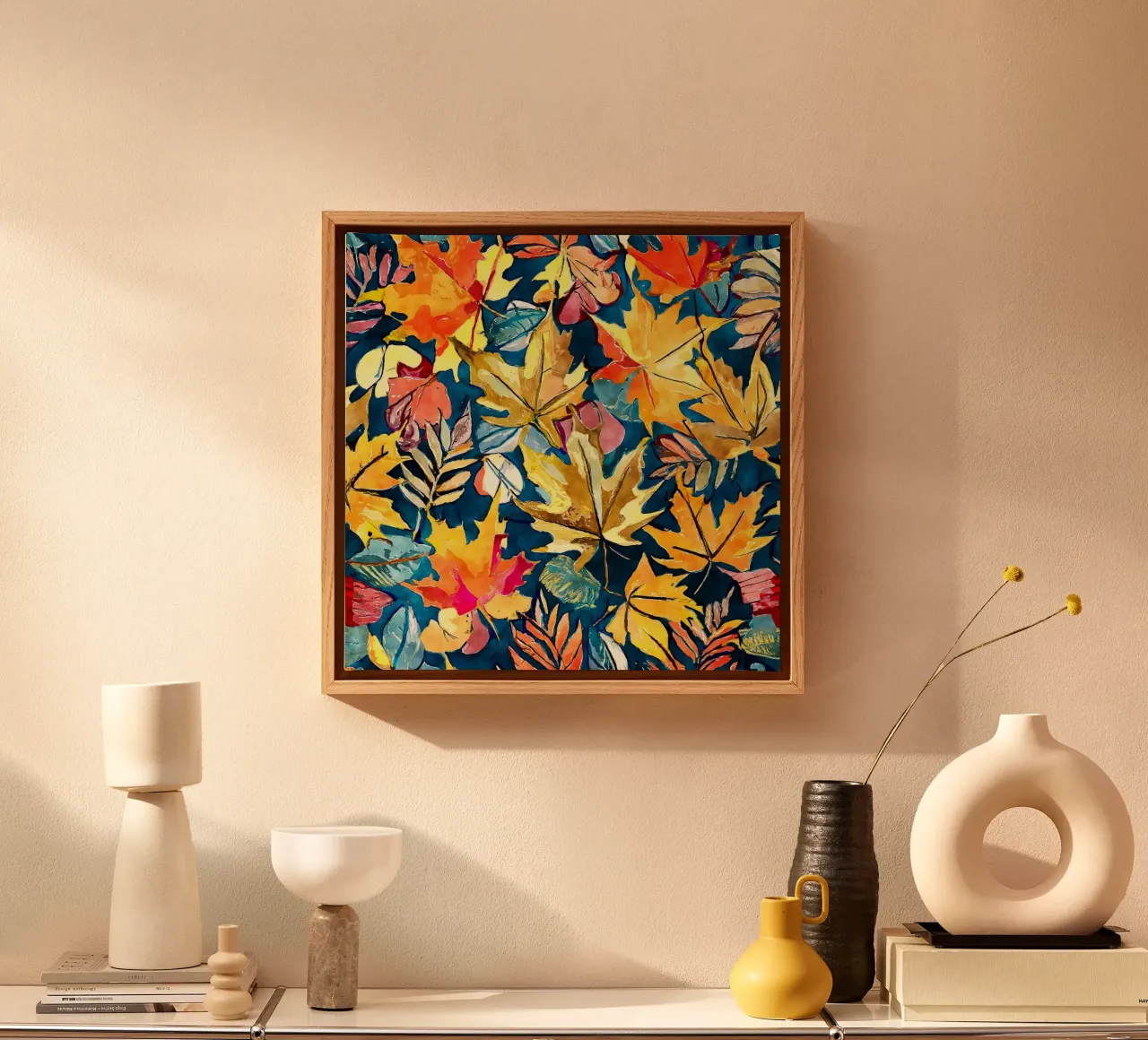 Vortice d'autunno tela con Cornice a cassetta da Botanical Pattern House