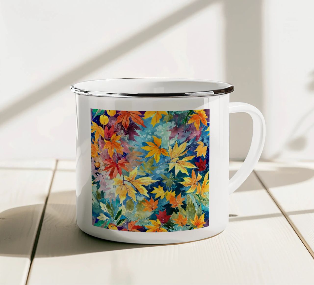 Vortice d'autunno tazza in smalto da Botanical Pattern House