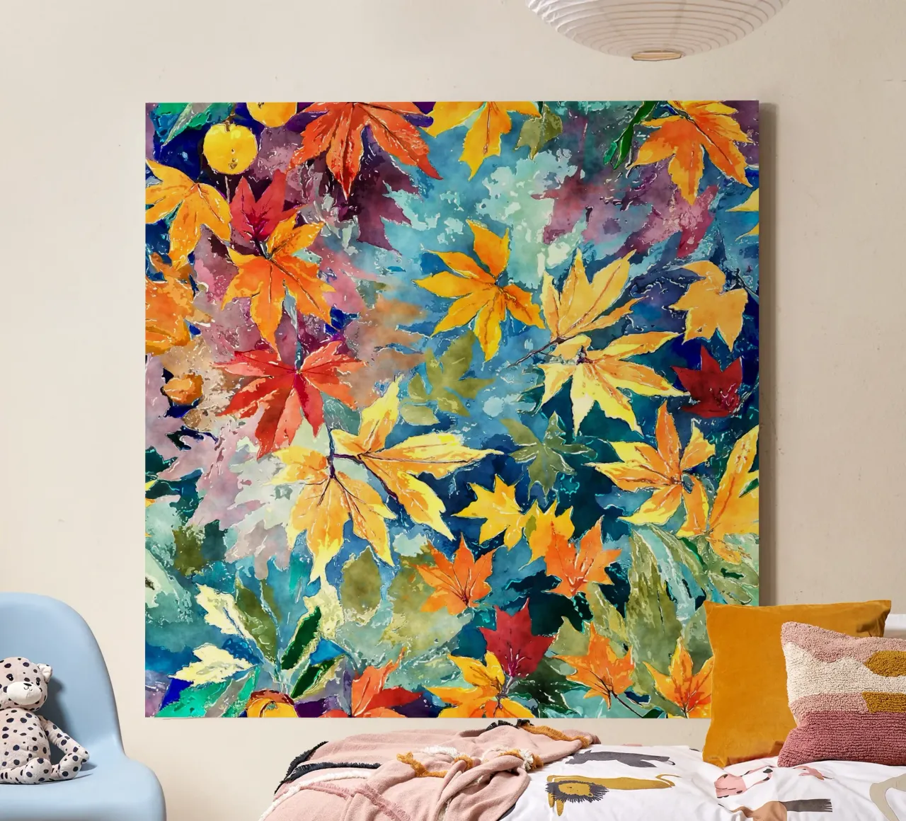 Vortice d'autunno tela con Cornice a cassetta da Botanical Pattern House