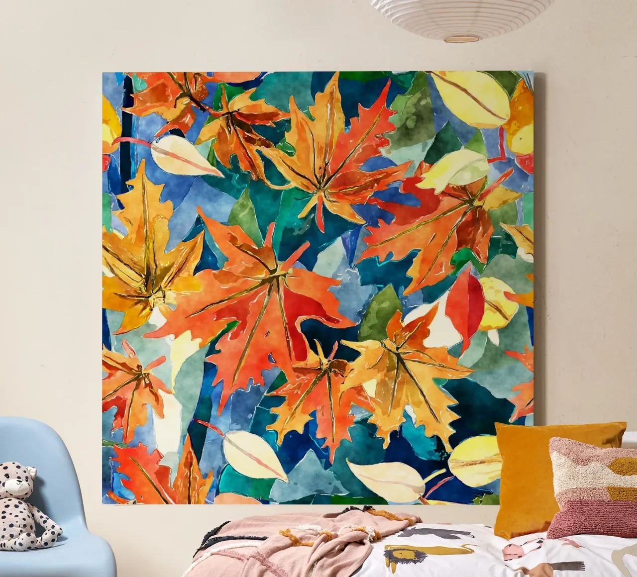 Vortice d'autunno tela con Cornice a cassetta da Botanical Pattern House