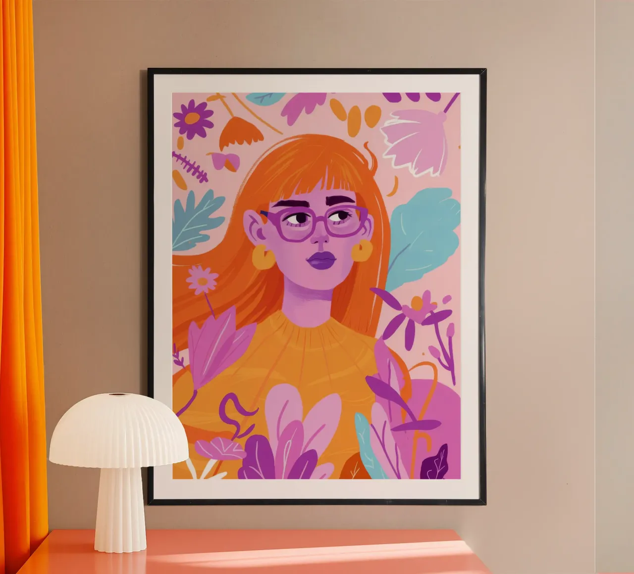 Serenità floreale poster con telaio in plastica da Petal Canvas