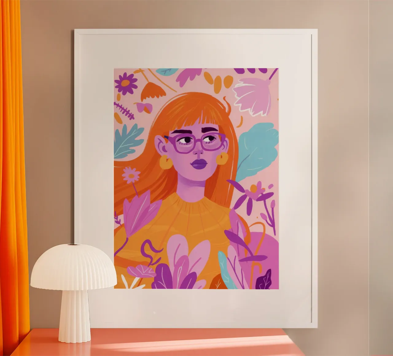 Serenità floreale poster con telaio in plastica da Petal Canvas