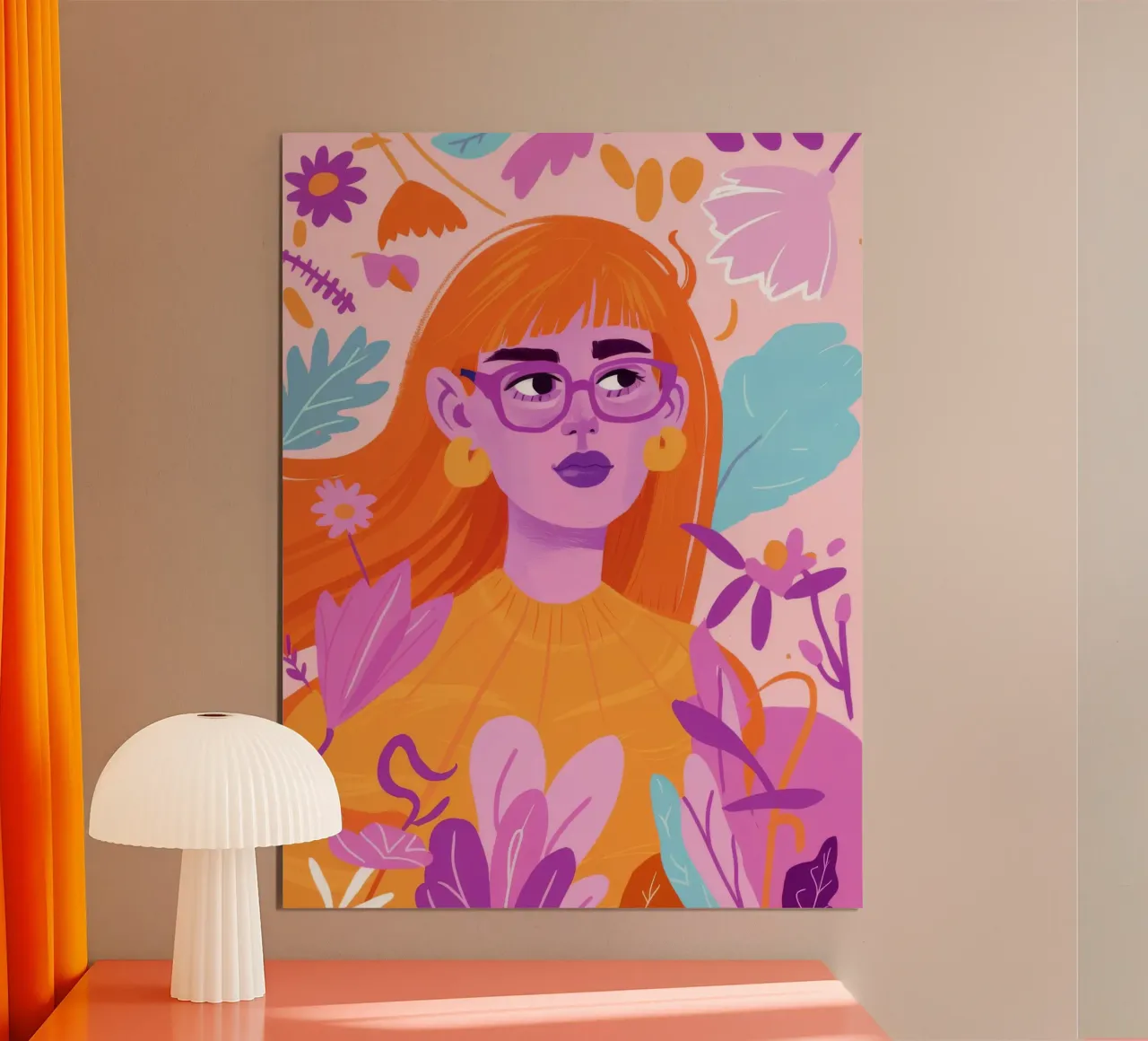 Serenità floreale poster con telaio in plastica da Petal Canvas