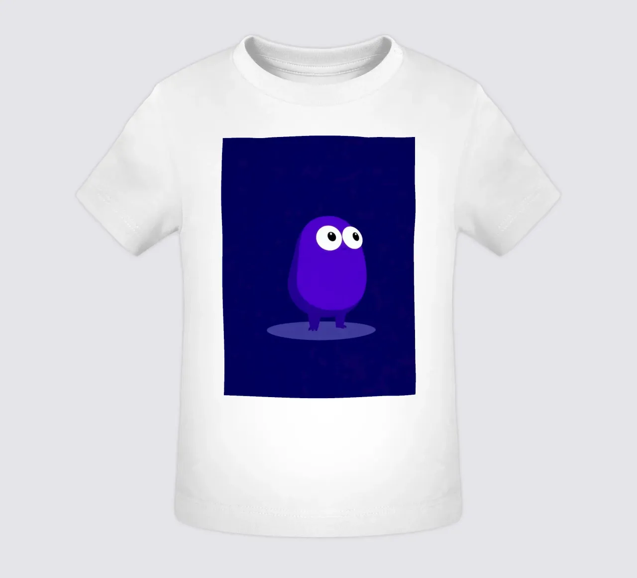 Simpatico personaggio animato viola in piedi maglietta neonato da DesignDoodle