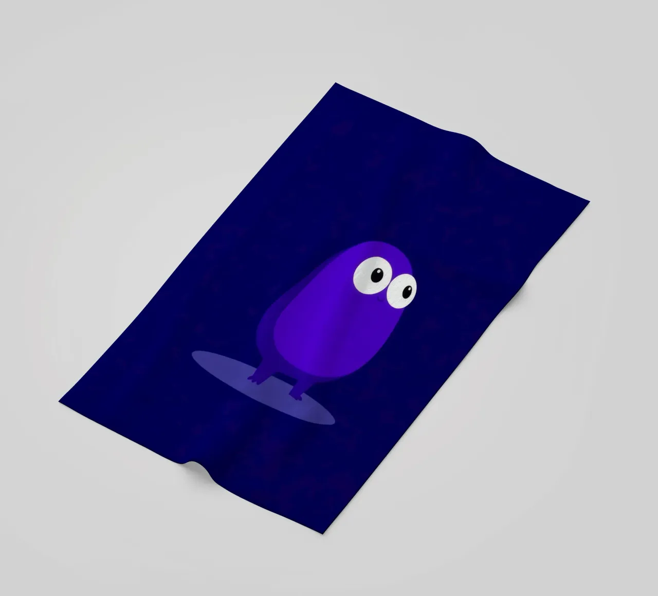 Simpatico personaggio animato viola in piedi telo mare da DesignDoodle