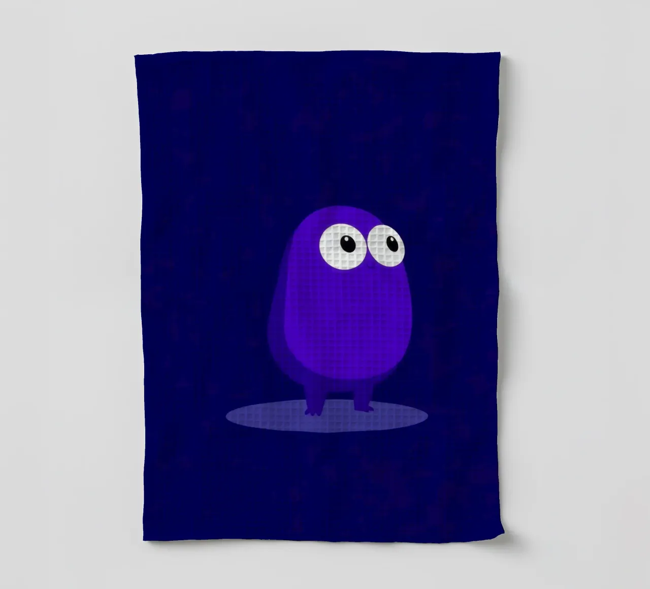 Simpatico personaggio animato viola in piedi canovaccio da cucina da DesignDoodle