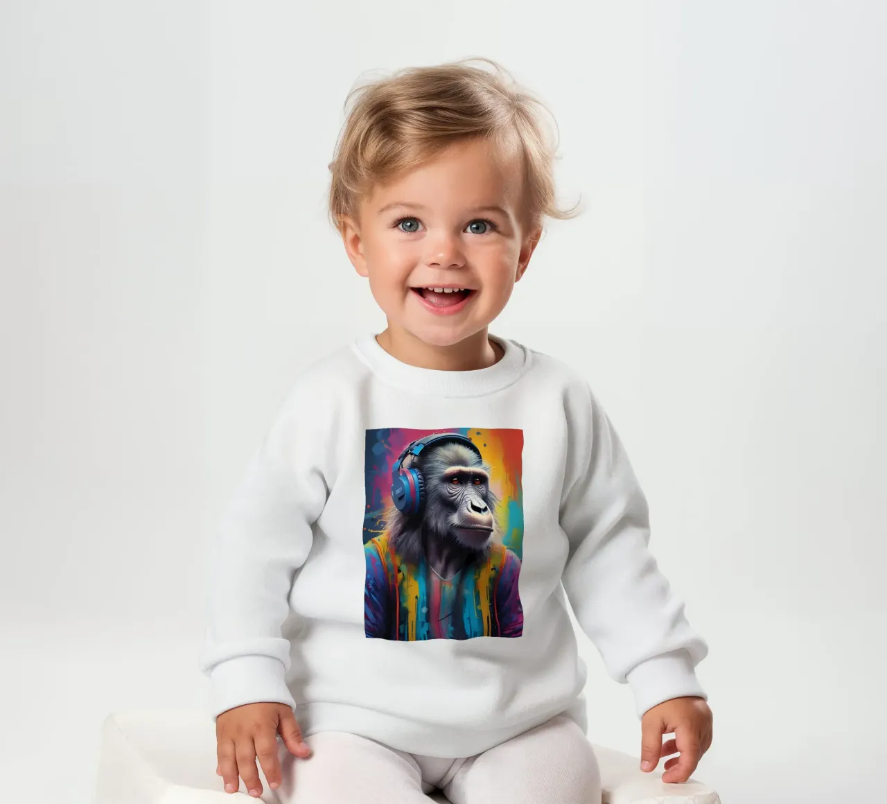 Baboon meloman baby sweatshirt by MakArena