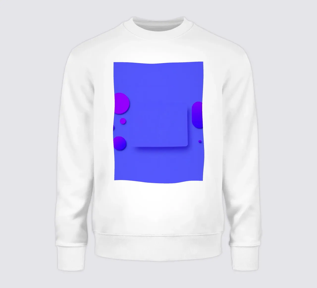 abstract shapes on blue background visually striking design sweatshirt by DesignDoodle