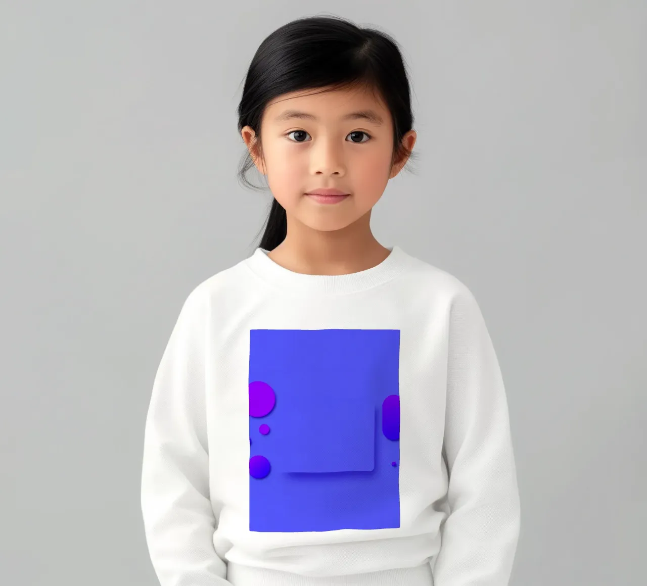 abstract shapes on blue background visually striking design kids sweatshirt by DesignDoodle