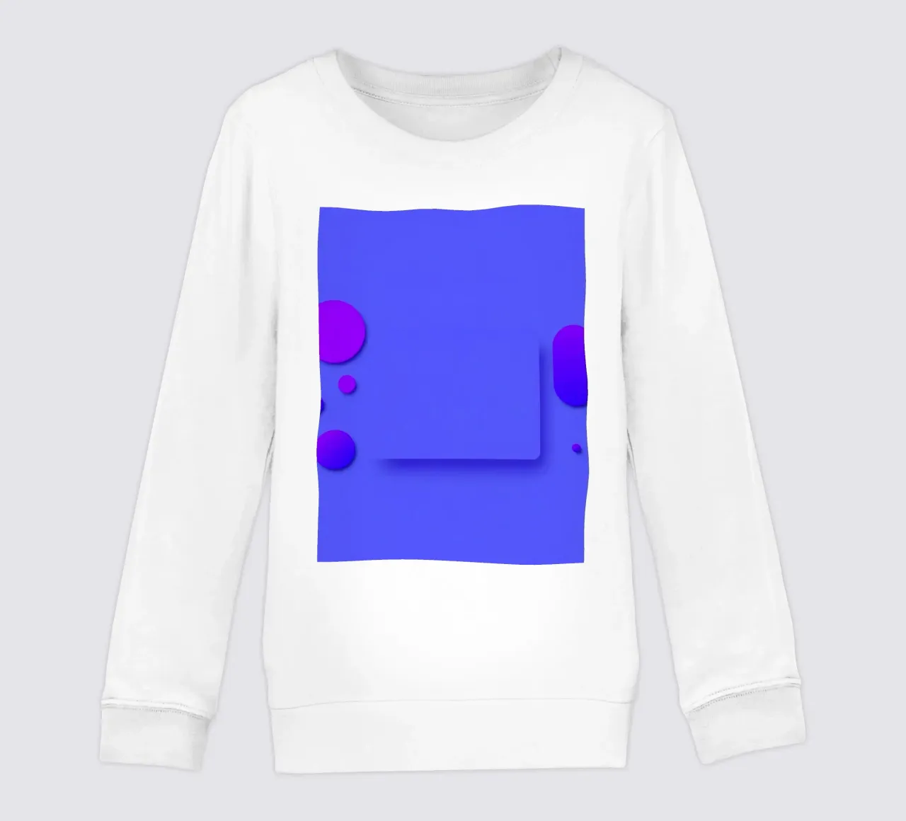 abstract shapes on blue background visually striking design kids sweatshirt by DesignDoodle