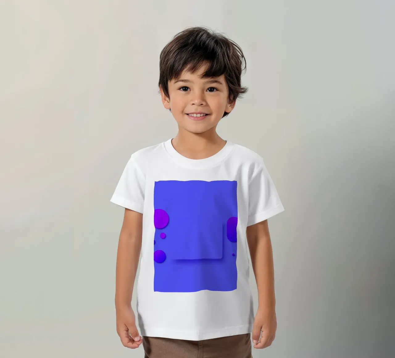 abstract shapes on blue background visually striking design kids t-shirt by DesignDoodle