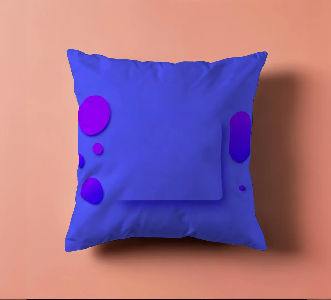abstract shapes on blue background visually striking design decorative cushion by DesignDoodle