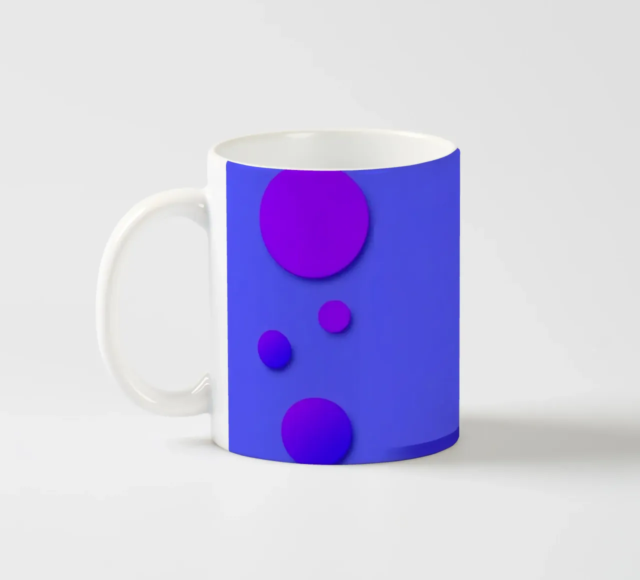 abstract shapes on blue background visually striking design ceramic mug by DesignDoodle