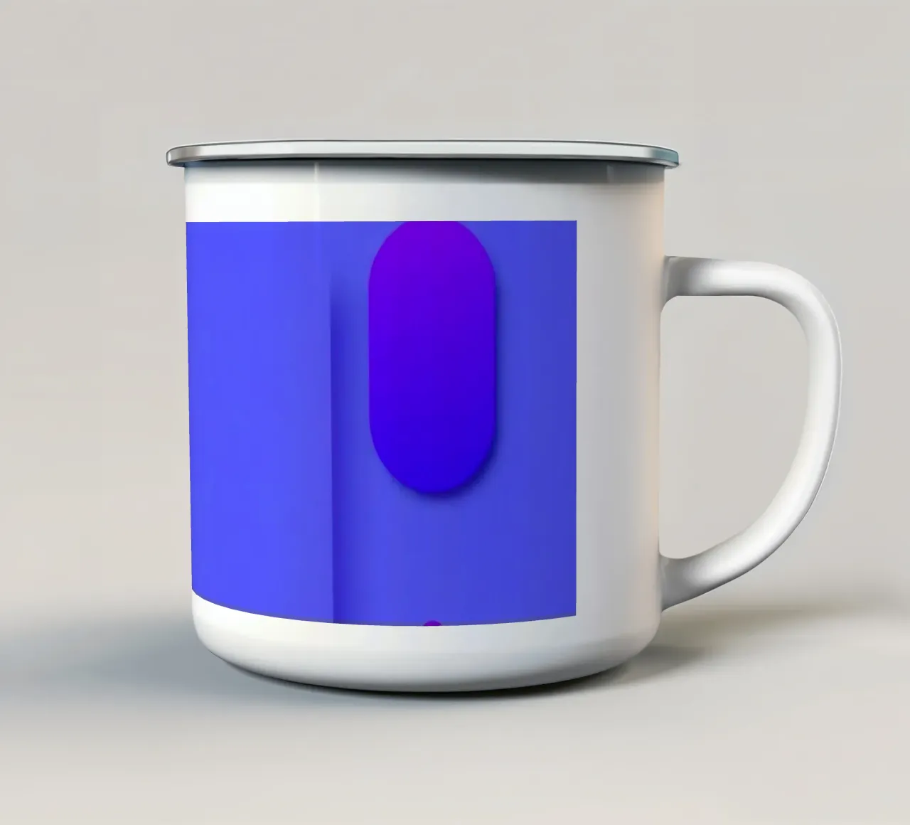 abstract shapes on blue background visually striking design enamel mug by DesignDoodle