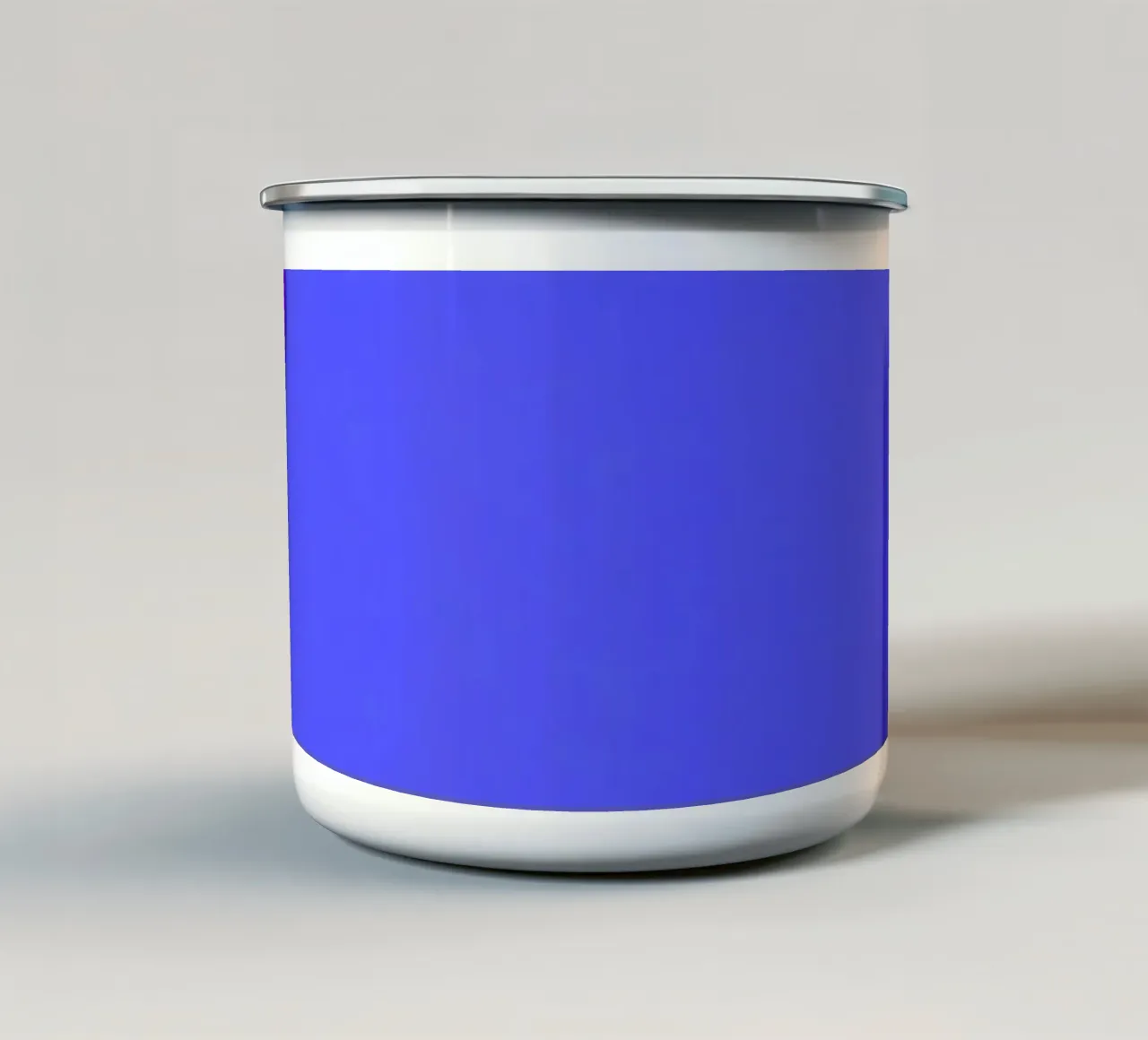 abstract shapes on blue background visually striking design enamel mug by DesignDoodle