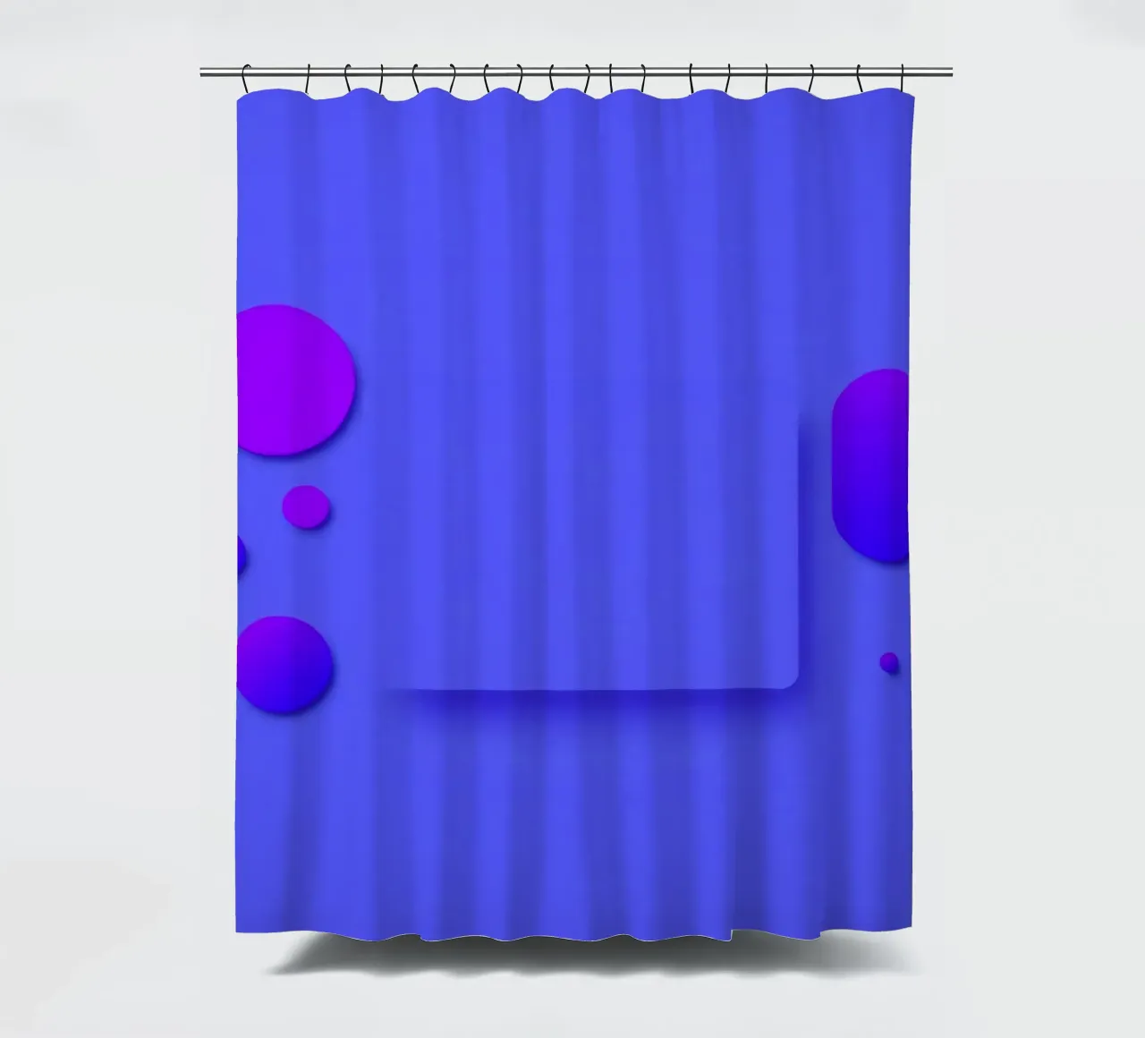 abstract shapes on blue background visually striking design shower curtain by DesignDoodle