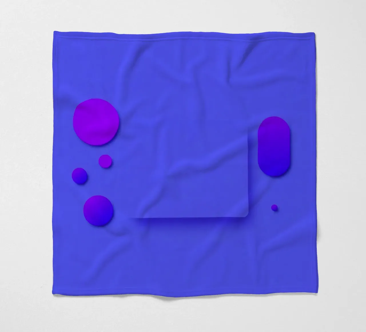 abstract shapes on blue background visually striking design fleece blanket by DesignDoodle