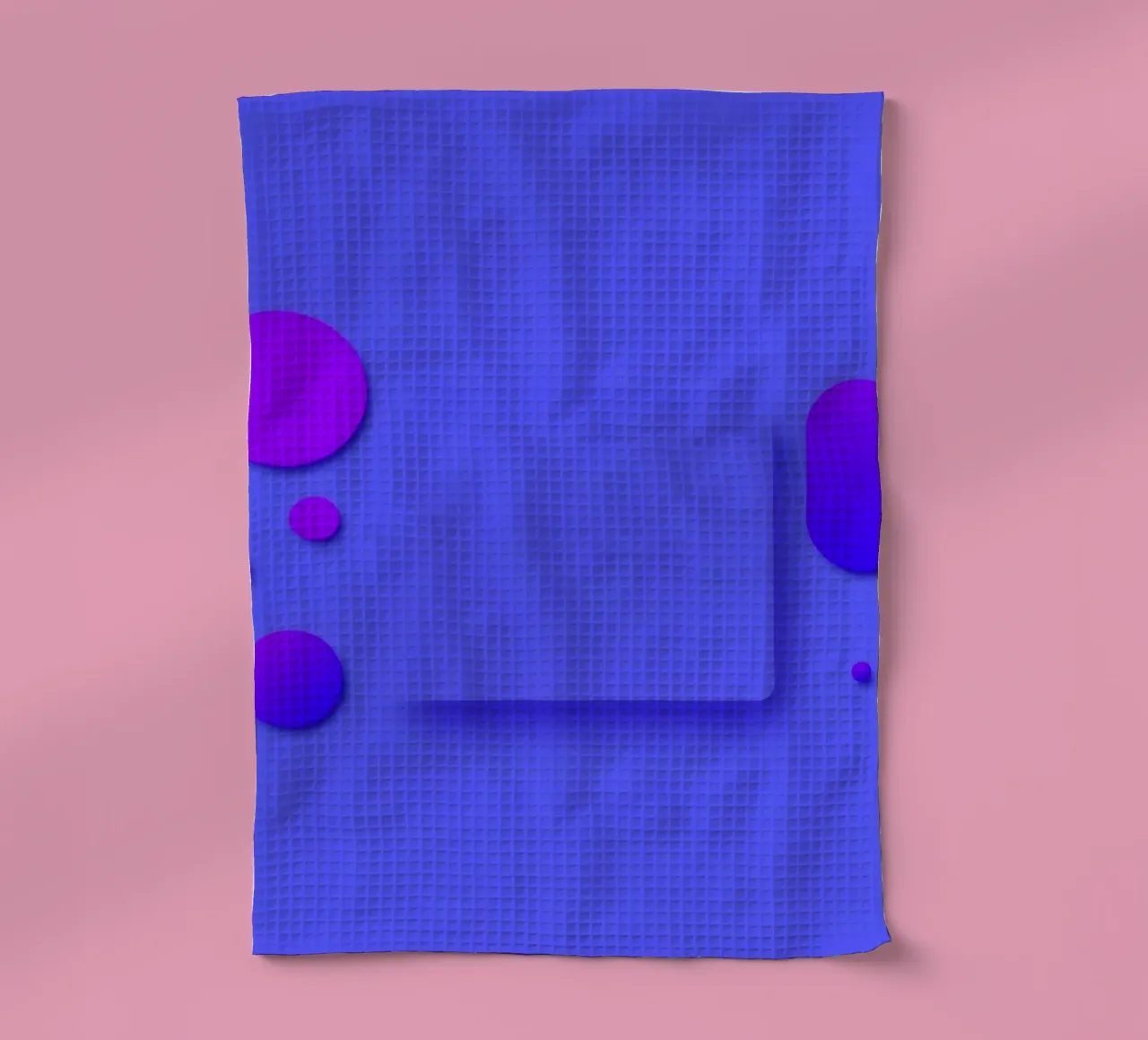 abstract shapes on blue background visually striking design tea towel by DesignDoodle