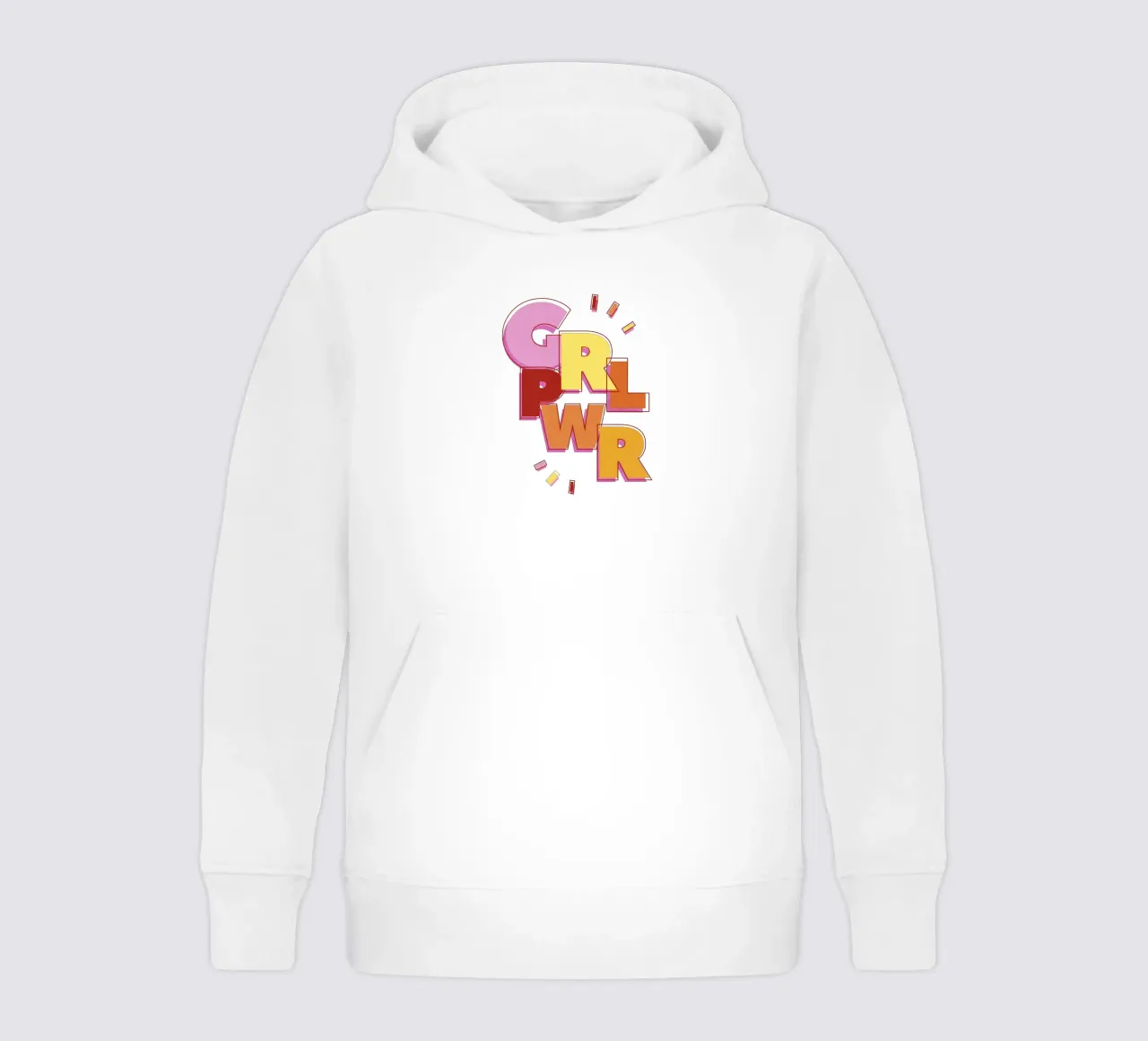 GRL PWR – Feminist Girl Power Design kids hoodie by showmemars