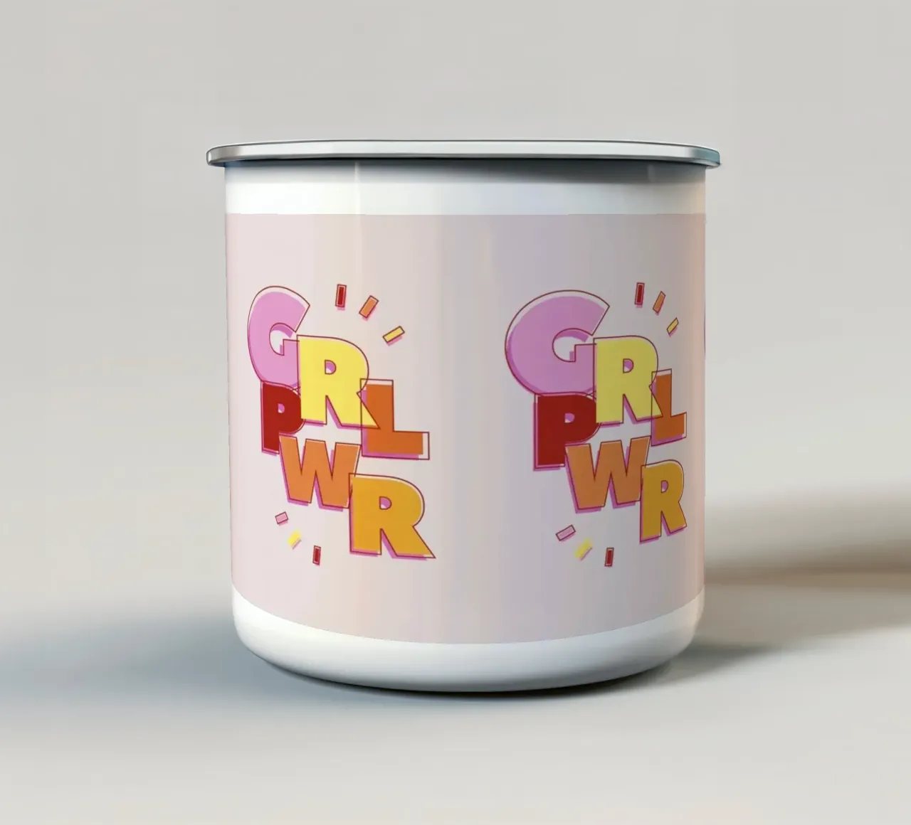 GRL PWR - Design femminista del potere delle ragazze tazza in smalto da showmemars