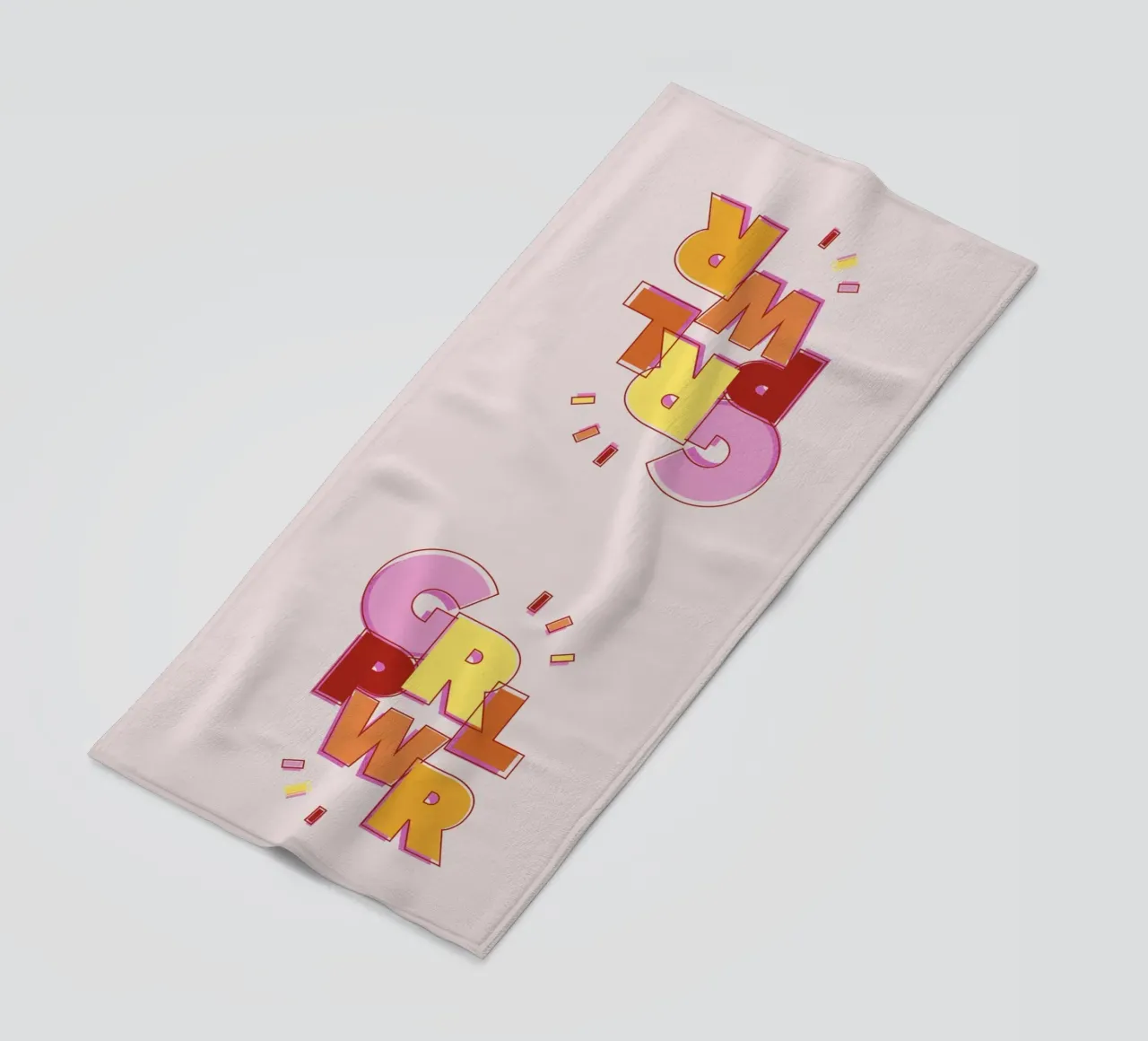 GRL PWR – Feminist Girl Power Design beach towel by showmemars