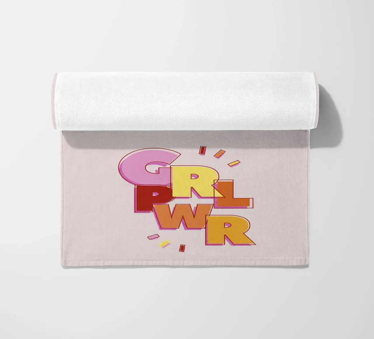 GRL PWR – Feminist Girl Power Design beach towel by showmemars
